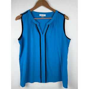 Women's Calvin Klein Sleeveless Top Blue/Black Size L